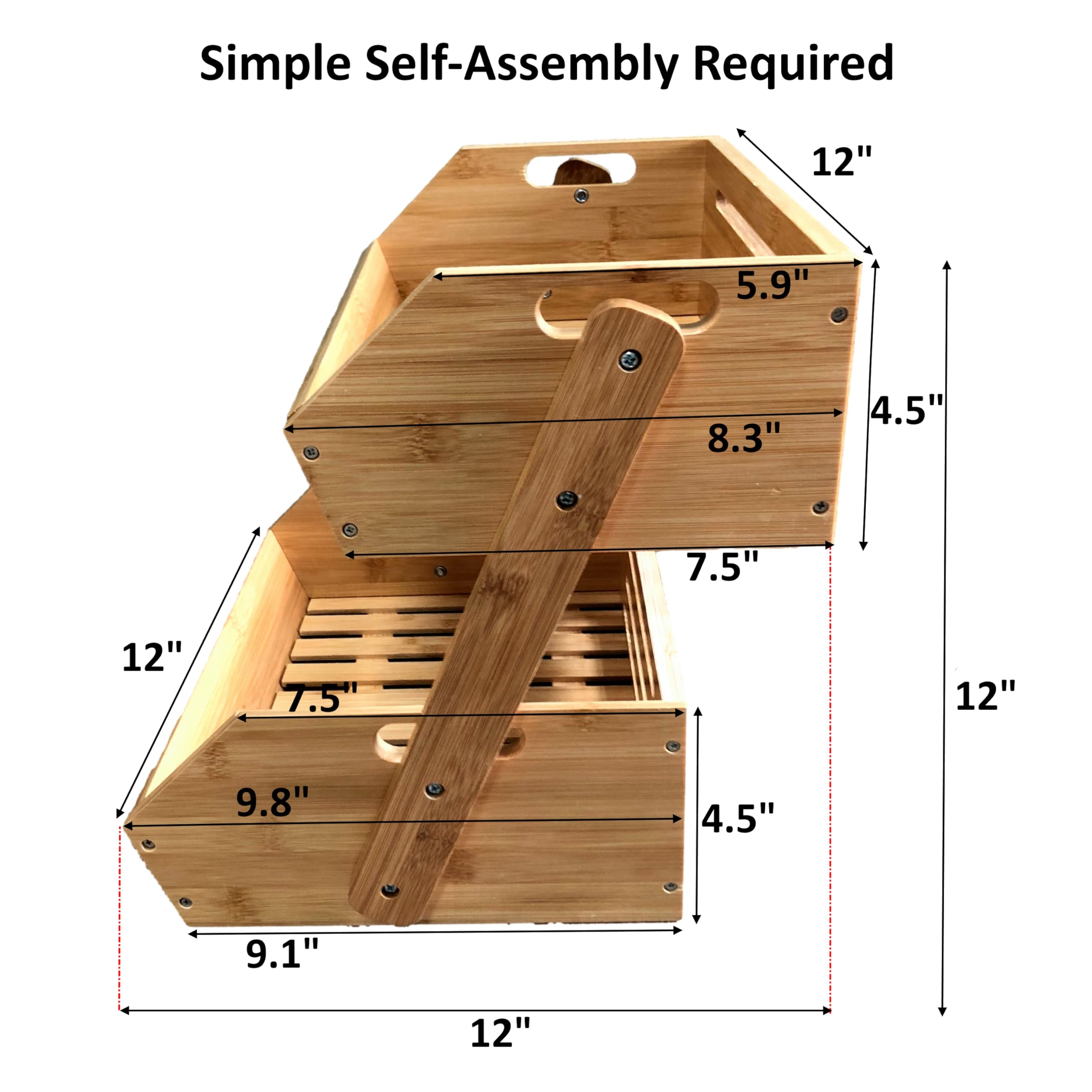 Amazon.com - Bamboo Storage Bin - Multipurpose Open Front Stacking