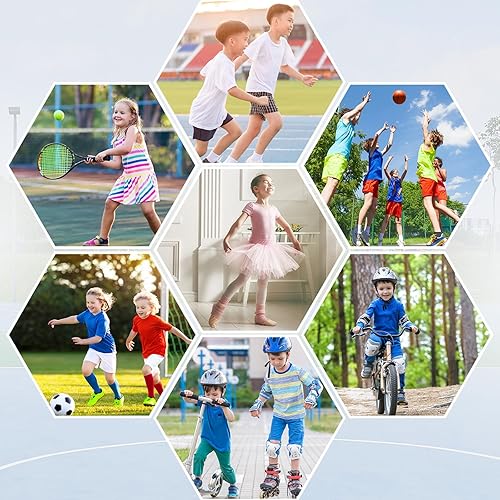 Miniatura 6 de Zomiboo Rodilleras de esponja antideslizantes para niños, para bailar, voleibol, voleibol, rodilleras, suaves y transpirables, elásticas para