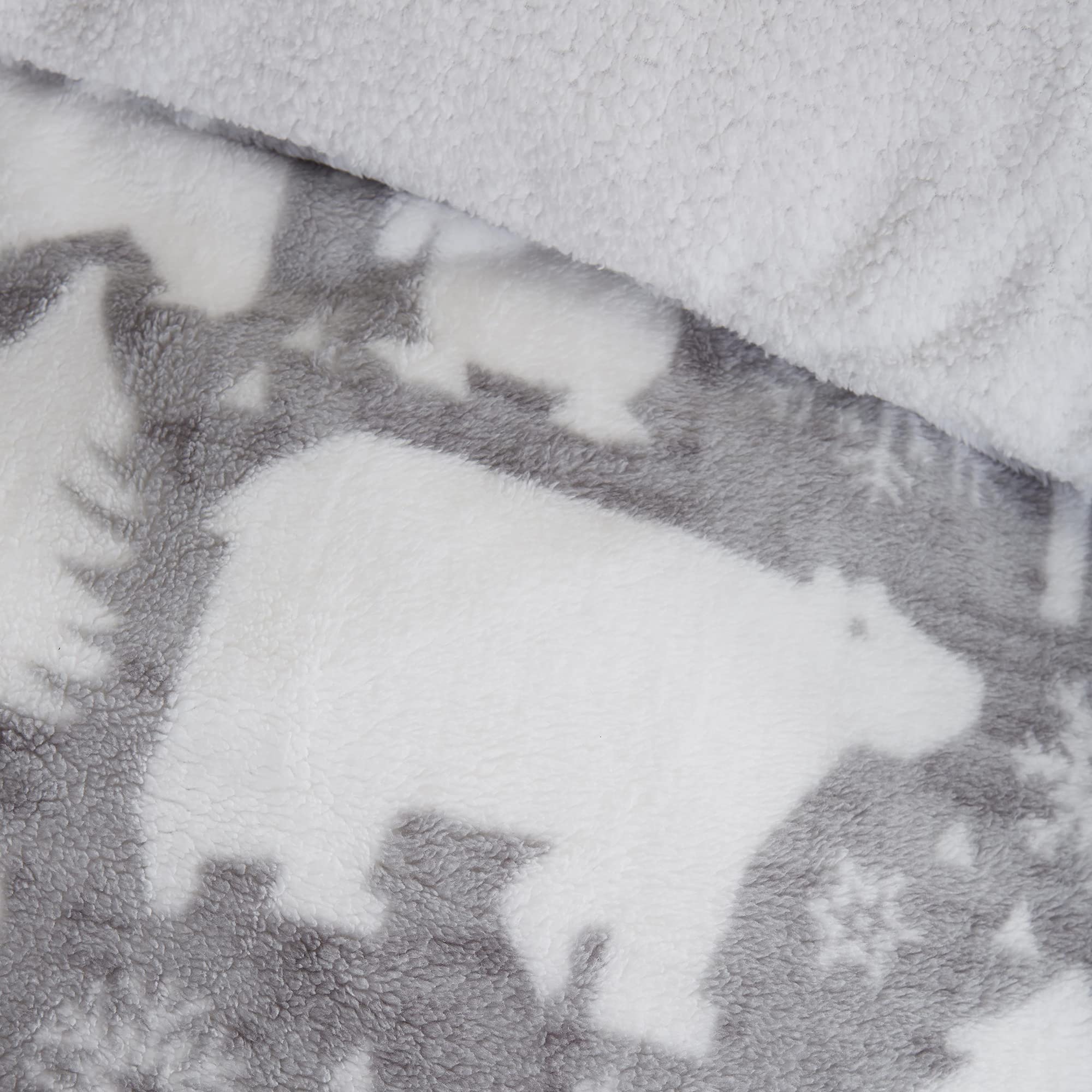 Fusion - Funda nórdica de forro polar con animales árticos - 230 x 220 cm - 2 fundas de almohada - Funda nórdica con oso polar, ciervo y pingüino - Ropa de cama navideña - Decoraciones navideñas