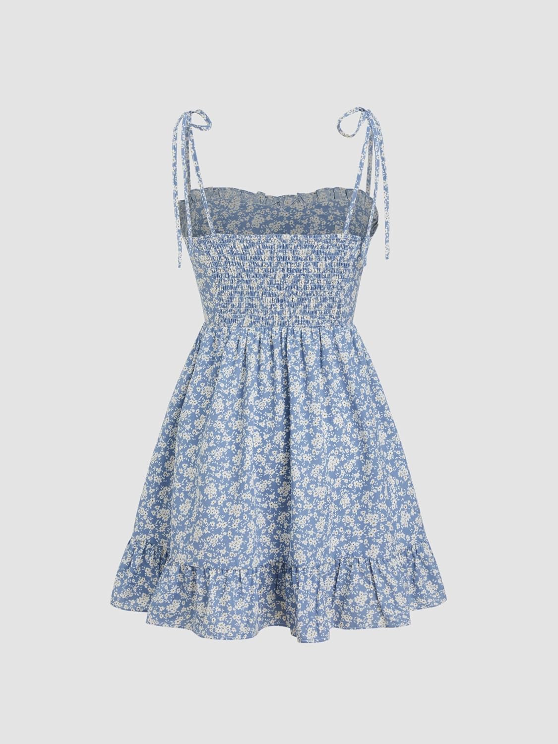 CIDER Women Summer Dress Flowy Floral Short Dresses Ruffle Mini Spaghetti Strap Mini Sundress - Image 5