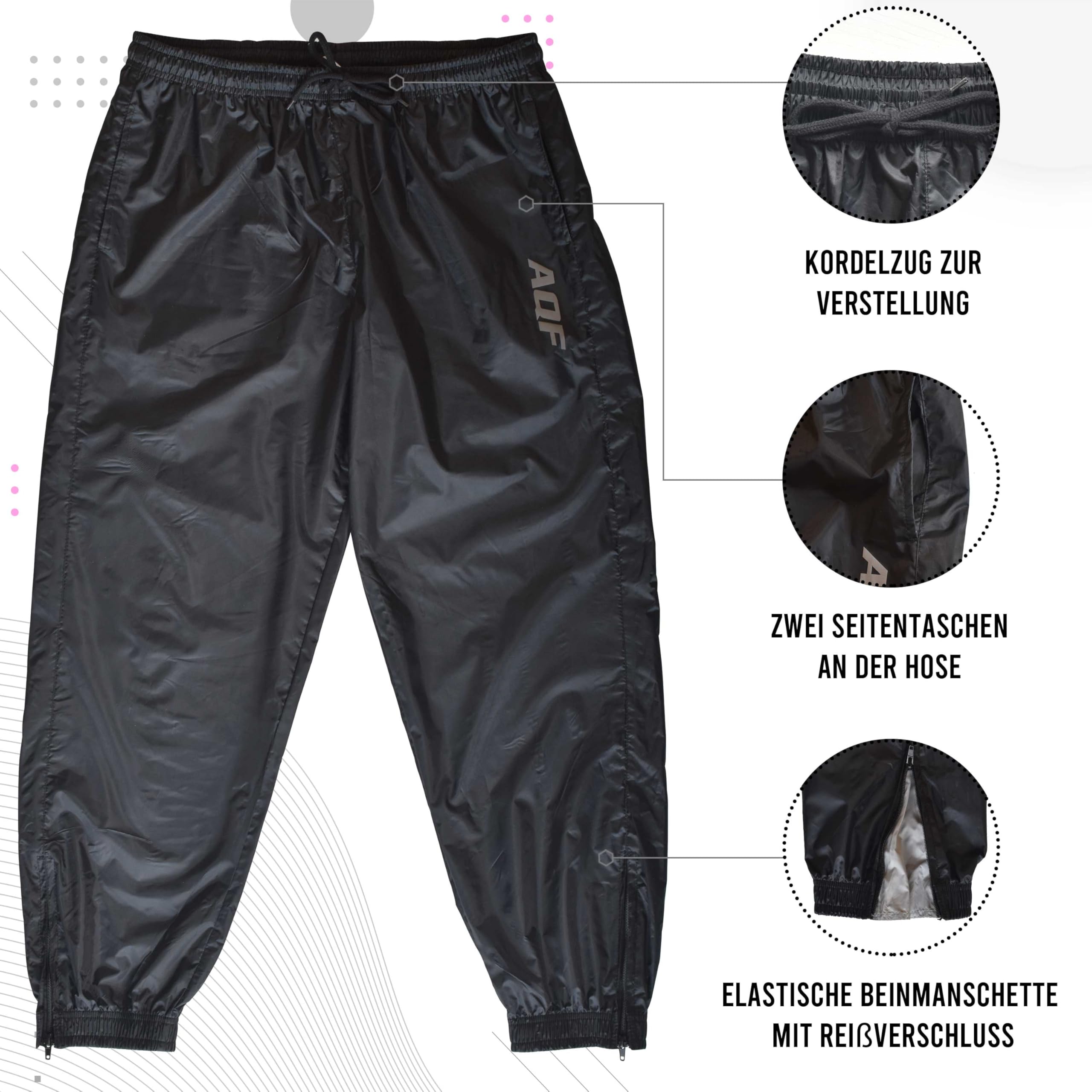 AQF Sauna Suits Schwitzanzug Fitness Trainingsanzug Gym Jogginganzug Jogginghose Herren Damen Abnehmen Anzug Hooded Sweat Suit (Kompletter Sauna-Anzug)