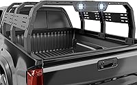 YZONA Adjustable 19.2-22.3" Truck Bed Rack w/ 2 LED Lights for Tacoma, F150, Ram 1500, Tundra, Silverado - 1000LB Capacity