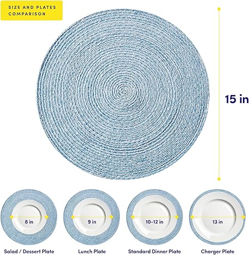 Vista 87 de Sweet Home Collection Trends - Mantel individual (100% algodón), Paquete de 6, Dorado