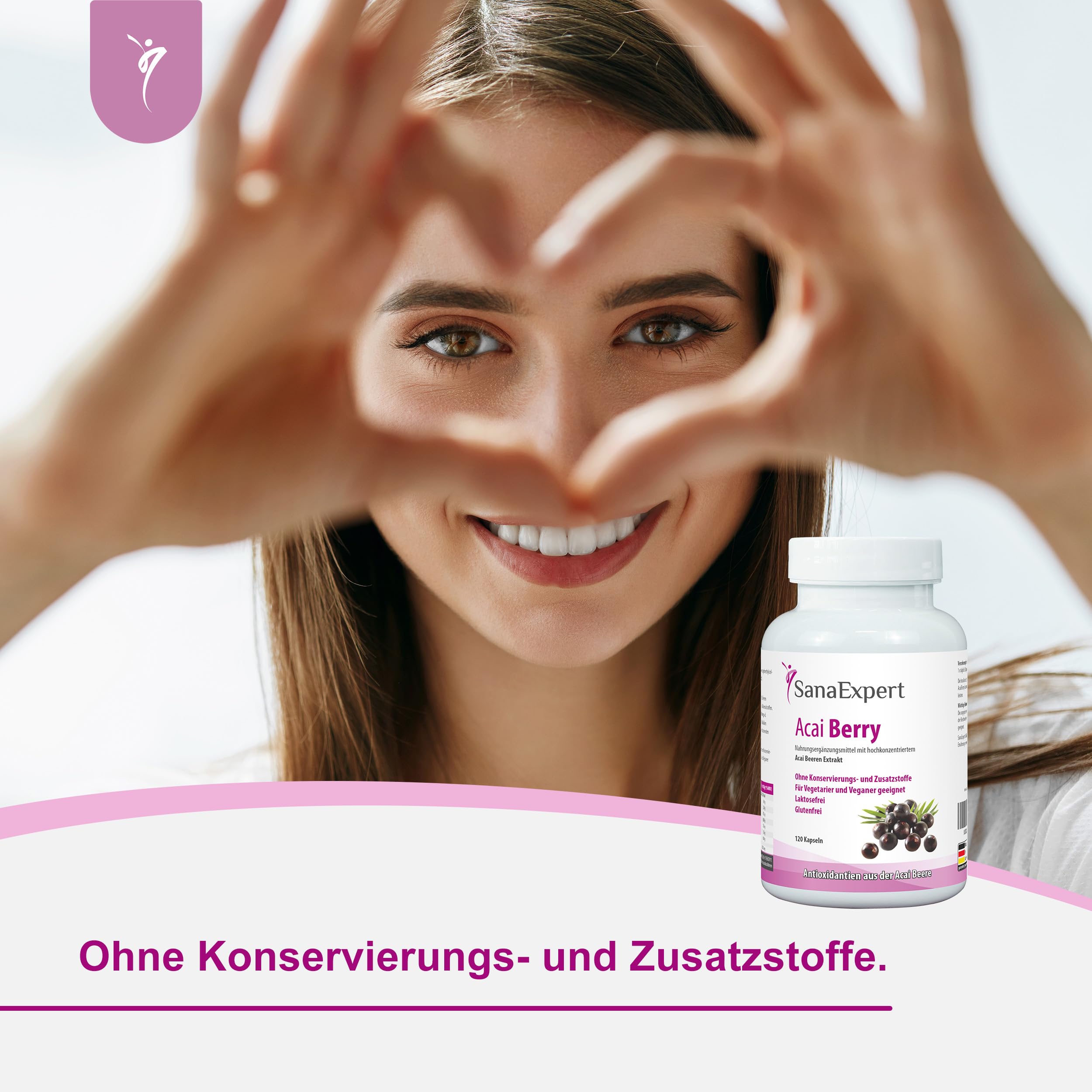 SanaExpert® Acai Berry, Nahrungsergänzung mit Reinem Açaí-Beeren-Extrakt, 120 Kapseln, 4000 mg Tagesdosis, Antioxidantien, Vegan, ohne Zusätze, Made in Germany