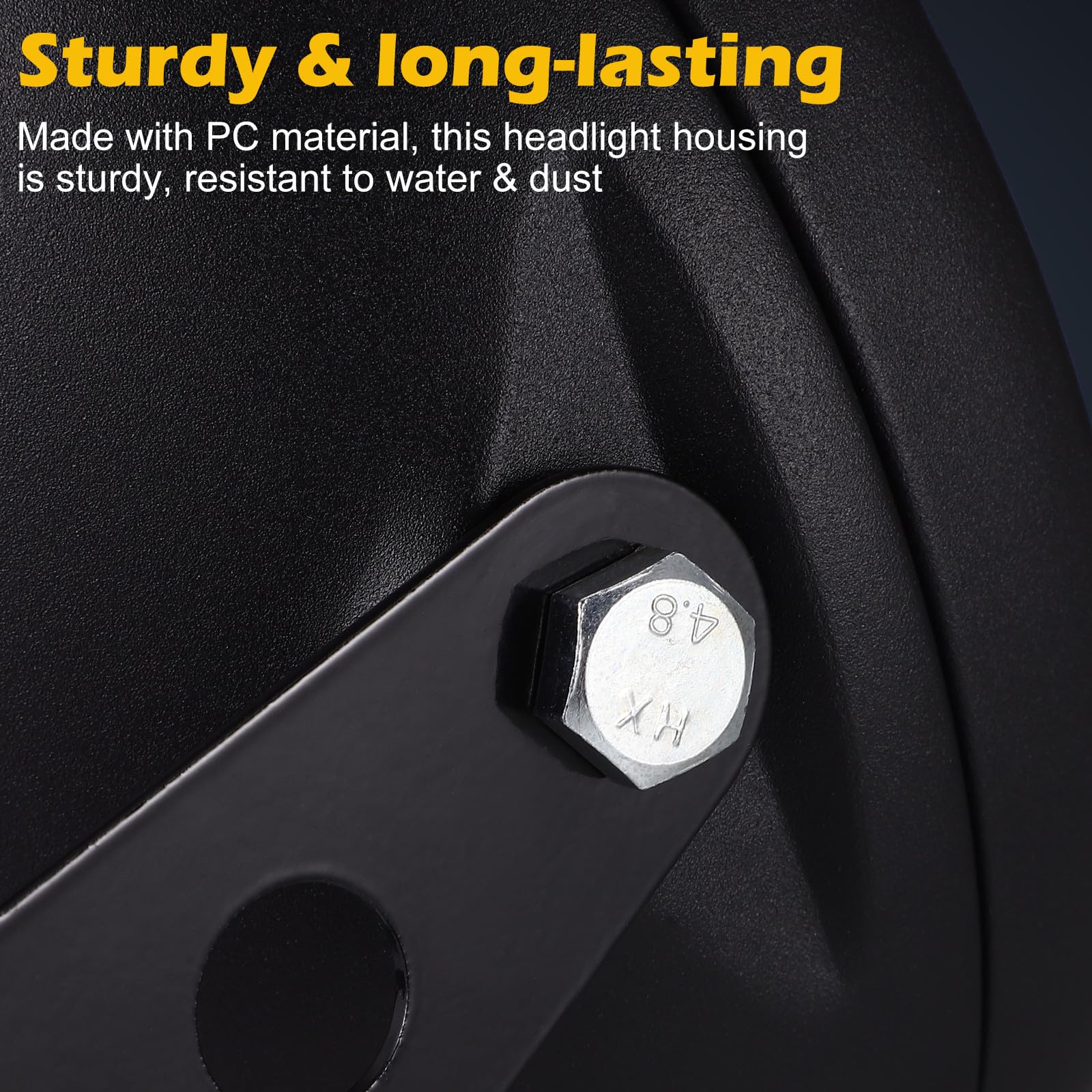Zerodeko Carcasa Negra para Faro de Motocicleta Soporte Estable y Protección de Luz para Conducción Nocturna, Material PC Resistente Accesorios de Instalación