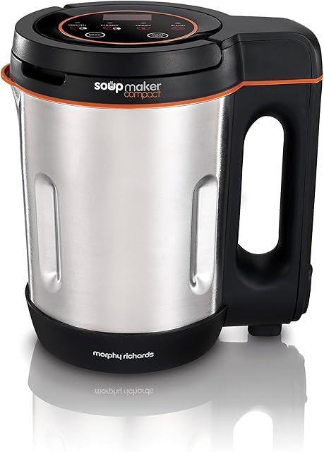 Morphy Richards Compact Soup Maker 501021 Stainless Steel, Black & Stainless Steel, 1 Litre, 900 W