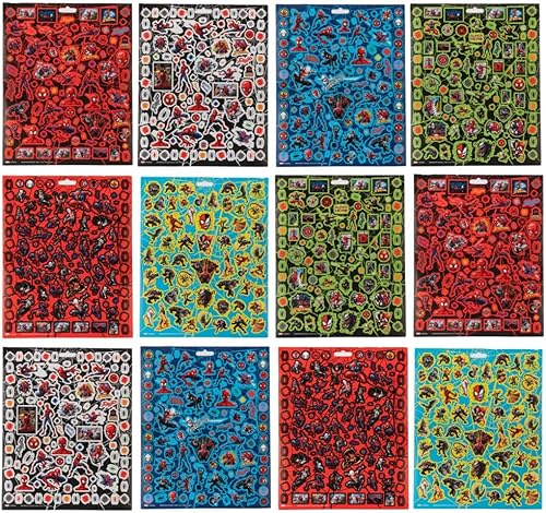 Miniatura 8 de Pegatinas de Spiderman de Marvel para niños, juego de 14 hojas de calcomanías de Spiderman, incluye calcomanías hinchadas, más de 1200 calcomanías