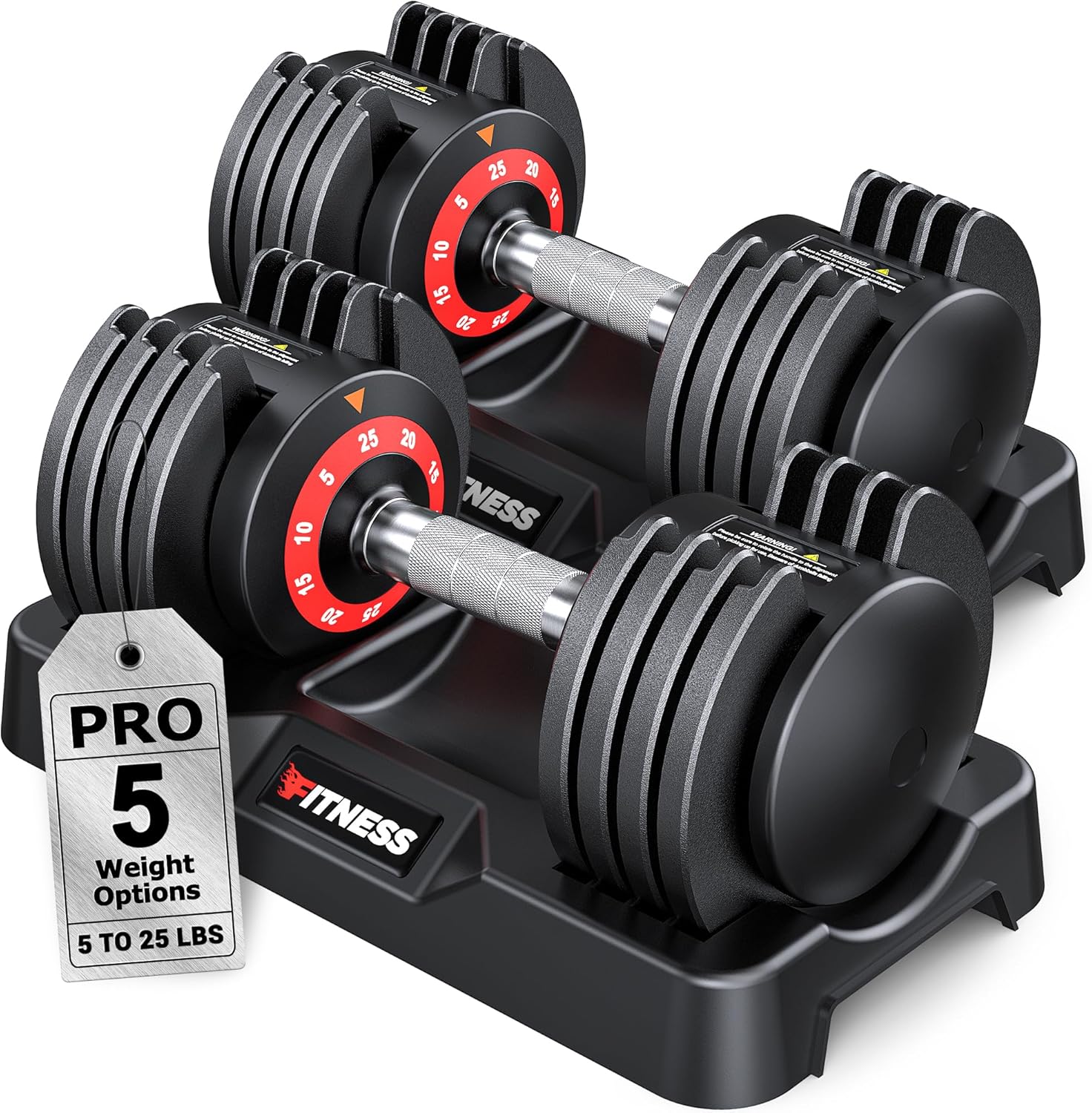 Rendpas Adjustable Dumbbells Set of 2, 1 Hand Adjustable Weights Dumbbells Set, 5 in 1/10 in 1 Free Dumbbell with Anti-Slip Texture Handle, 25/55/80lb Pair Weight Set For Home Gym Suit both Men and Women