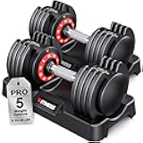Adjustable Dumbbells Set of 2, 1 Hand Adjustable Weights Dumbbells Set, 5 in 1/10 in 1 Free Dumbbell with Anti-Slip Texture Handle, 25/55/80lb Pair Weight Set For Home Gym Suit both Men and Women