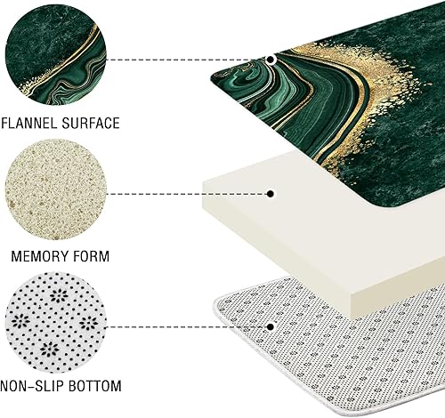 Miniatura 10 de Gibelle Juego de 4 cortinas de ducha de mármol de lujo con alfombras antideslizantes, cubierta para tapa de inodoro y tapete de baño, juego de