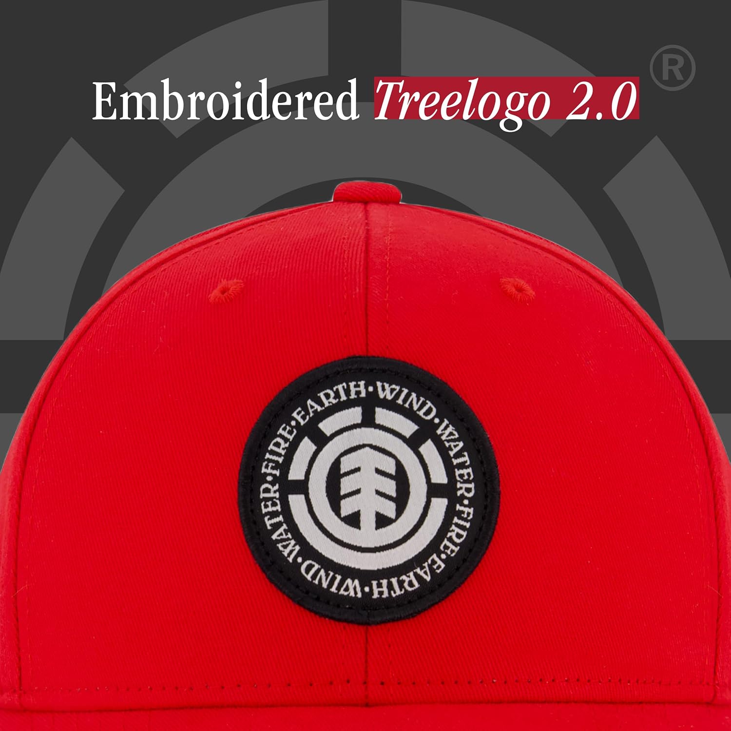 Element Baseball Hat, Adult Active Sport Cap with Curved Brim, Red, One Size - Image 3