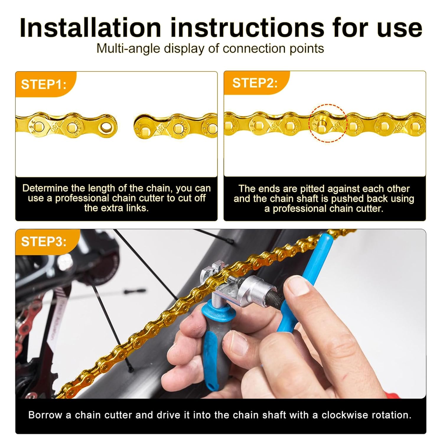 6/7/8 Speed Bike Chain, Bicycle Mountain Bike Chain High-Strength, Durable & Smooth-Shifting for Road Mountain Racing Cycling E-Bike MTB BMX (Gold 6/7/8 Speed)