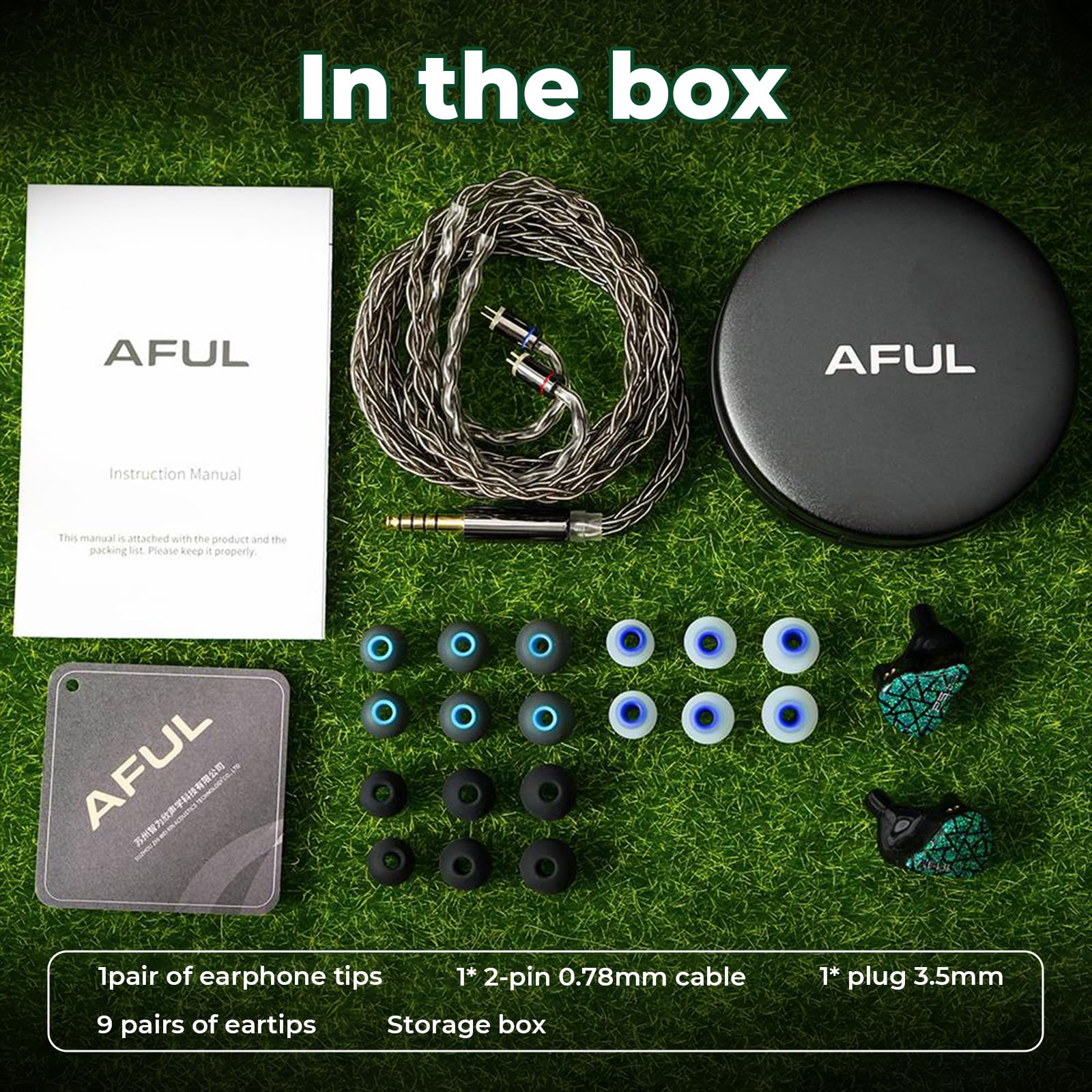 HiFiGo AFUL Performer 5+2/7 IEM Monitor In-Ear, 3.5mm | 1 Micro Planar + 2DD + 4BA, Estructura de tubo acústico impreso en 3D, Cable desmontable, Para música HiFi