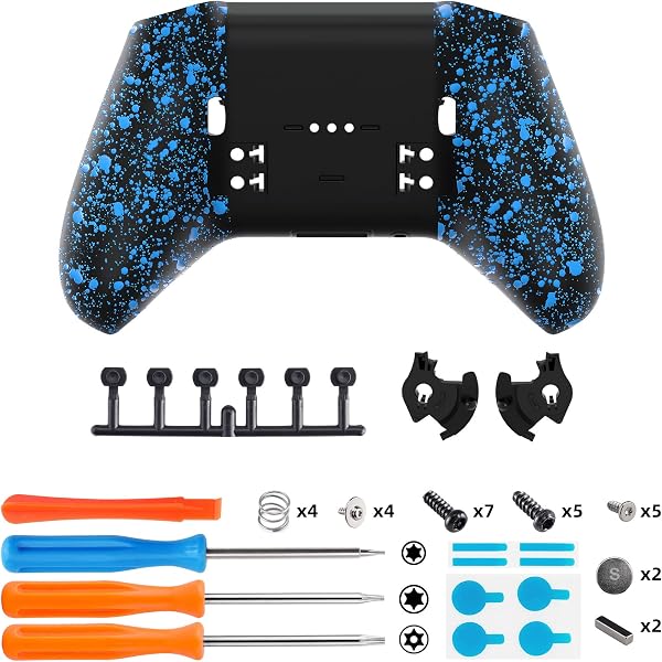 eXtremeRate Cover Posteriore Ricambio per Xbox Elite Series 2 Controller,Custodia Copertura Scocca Trigger Stop per Xbox Elite Series 2 Core Wireless Controller Model 1797-Blu Antiscivolo - 2