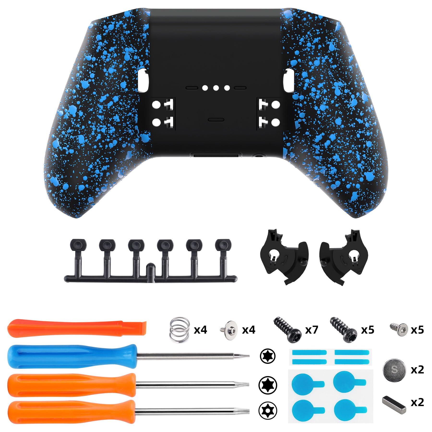 eXtremeRate Cover Posteriore Ricambio per Xbox Elite Series 2 Controller,Custodia Copertura Scocca Trigger Stop per Xbox Elite Series 2 Core Wireless Controller Model 1797-Blu Antiscivolo - 2