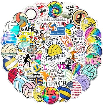 150 PCS Cute Volleyball Stickers, Water Bottle Stickers for Kids Teens, Waterproof Vinyl Laptop Kids Stickers for Laptop, Bumper, Skateboard, Guitar