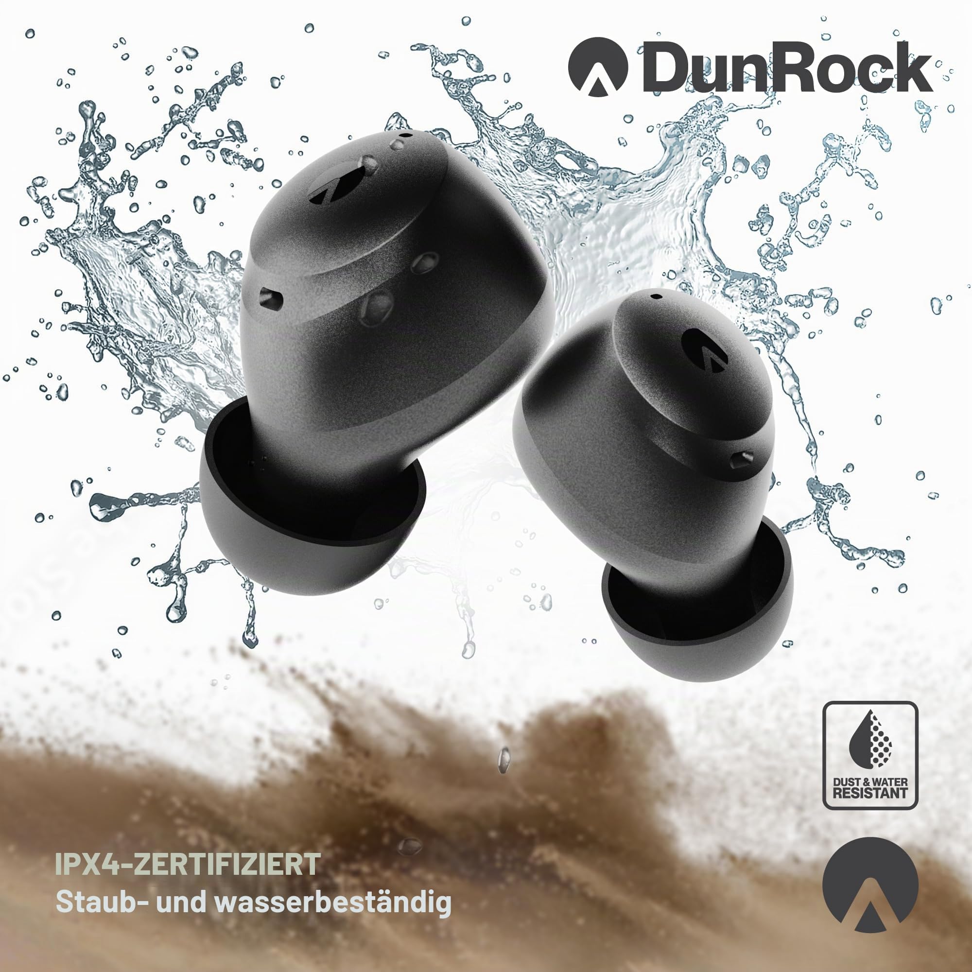 Pop Bluetooth 5.2 In-Ear-Kopfhörer – Kabellos mit Hybrid-ANC, Transparenzmodus, App-Steuerung, 32h Akku, 6 ENC-Mikrofone, Touch, USB-C – True Wireless für Anrufe, Sport & Reisen – Schwarz