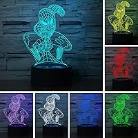 WANDAIYONG 3D Illusion LED Night Light - 7 Color Changing Touch Control USB Table Lamp for Kids Bedroom Decor & Holiday Gifts