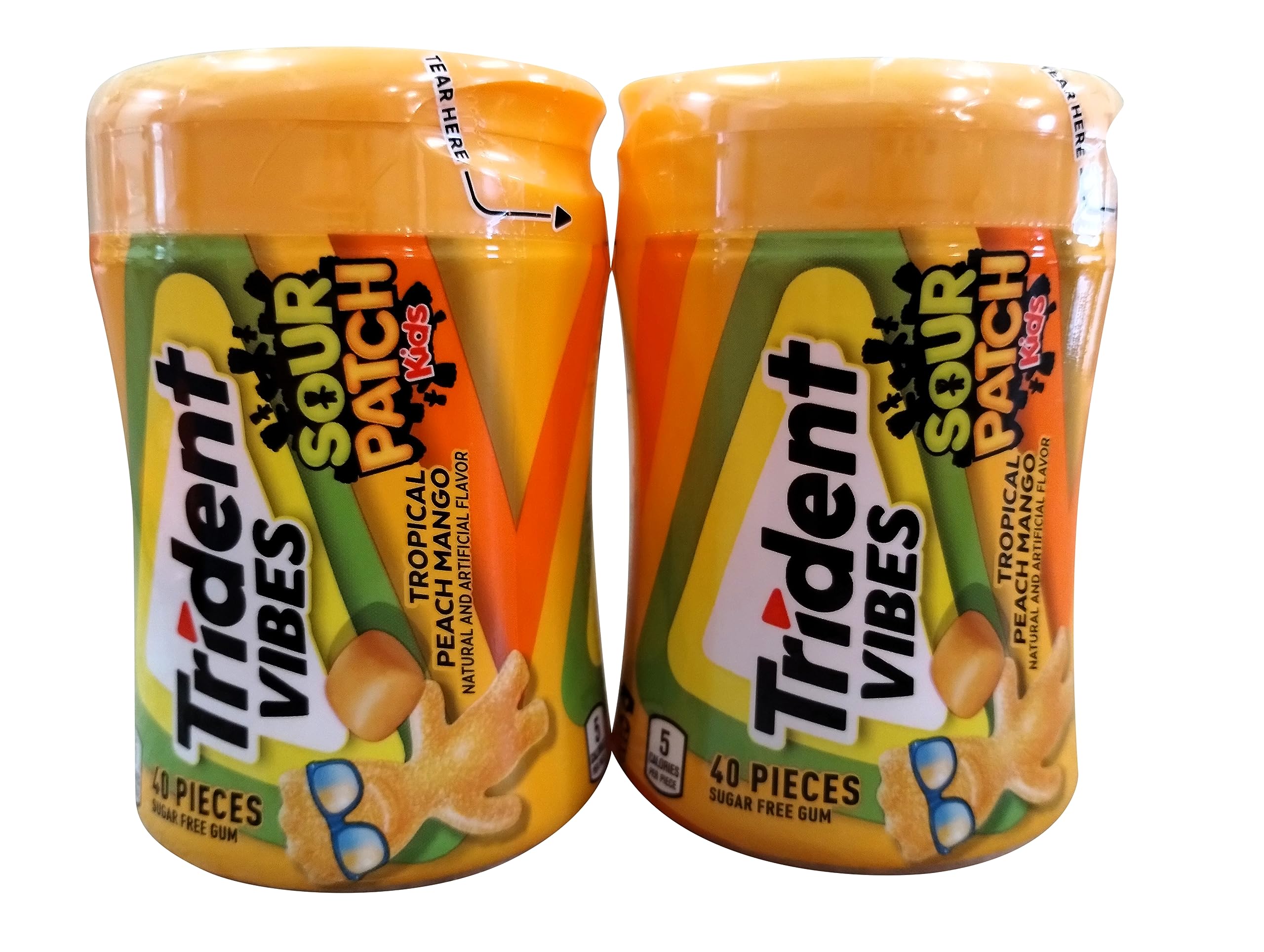 Trident Vibes Tropical Peach Mango - 2 40 Piece Bottles