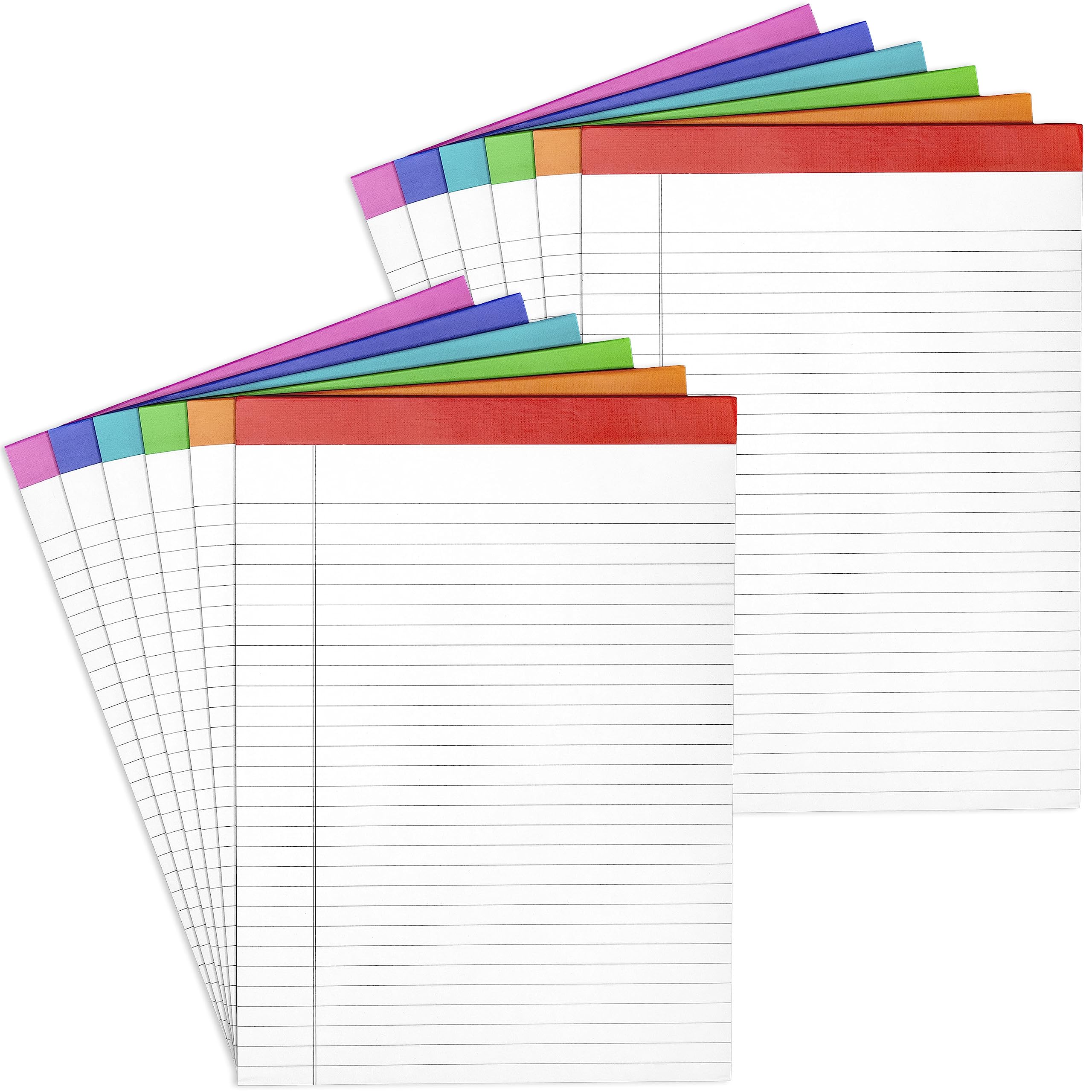 PAPERAGE Legal Pad Bright Rainbow 8.5"x11" 12PK