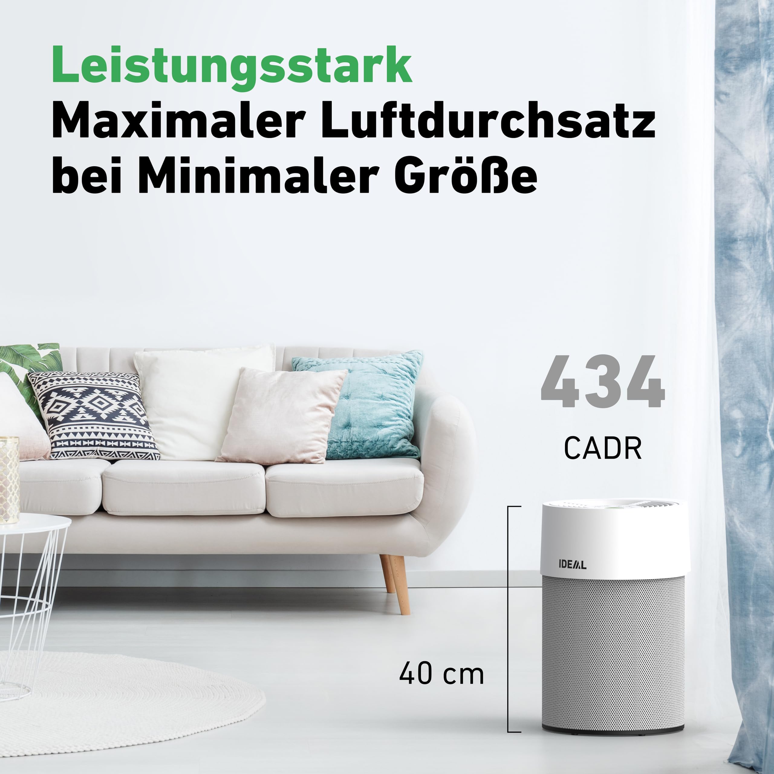 Luftreiniger IDEAL AP40 PRO bis 50 m², HEPA Filter, Aktivkohlefilter, leise