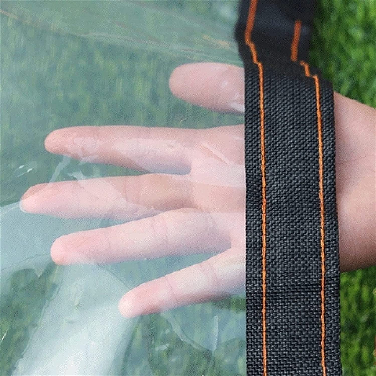 STRMAX Plandeka przezroczysta plandeka wodoodporna wytrzymała przeciwstarzeniowa polietylen metalowy otwór sznurki bungee do namiotu, łodzi, osłony basenu, 44 rozmiary (kolor: Przezroczysty, rozmiar: 6 x 10 m)