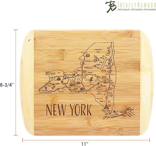 Miniatura 6 de Totally Bamboo A Slice of Life New York State Tabla para servir y cortar, 11 x 8.75 pulgadas