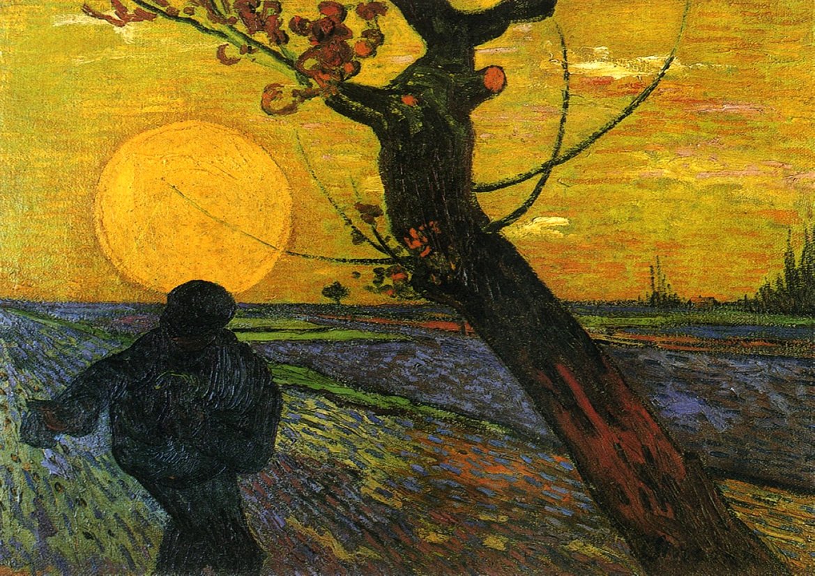 Vincent Van Gogh: Sower with Setting Sun. Fine Art Print/Poster. Size A4 (29.7cm x 21cm)