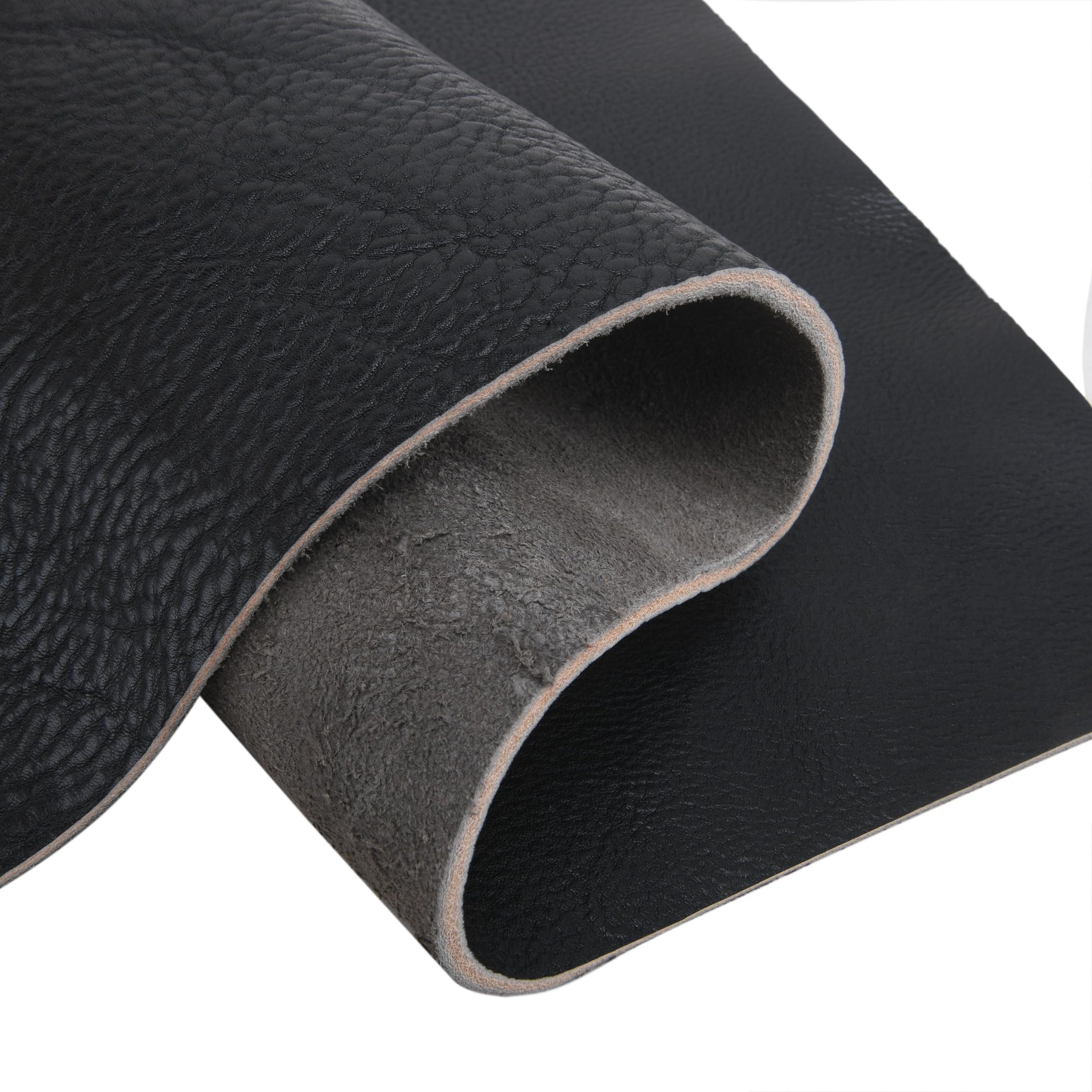 3,5 mm dickes pflanzlich gegerbtes Vollnarbenleder Rindsleder Vorgeschnittene Stücke Werkzeugleder für Werkzeugbau, Schnitzen, Formen, Färben (schwarz (4,5 mm), 30cm x 90cm)