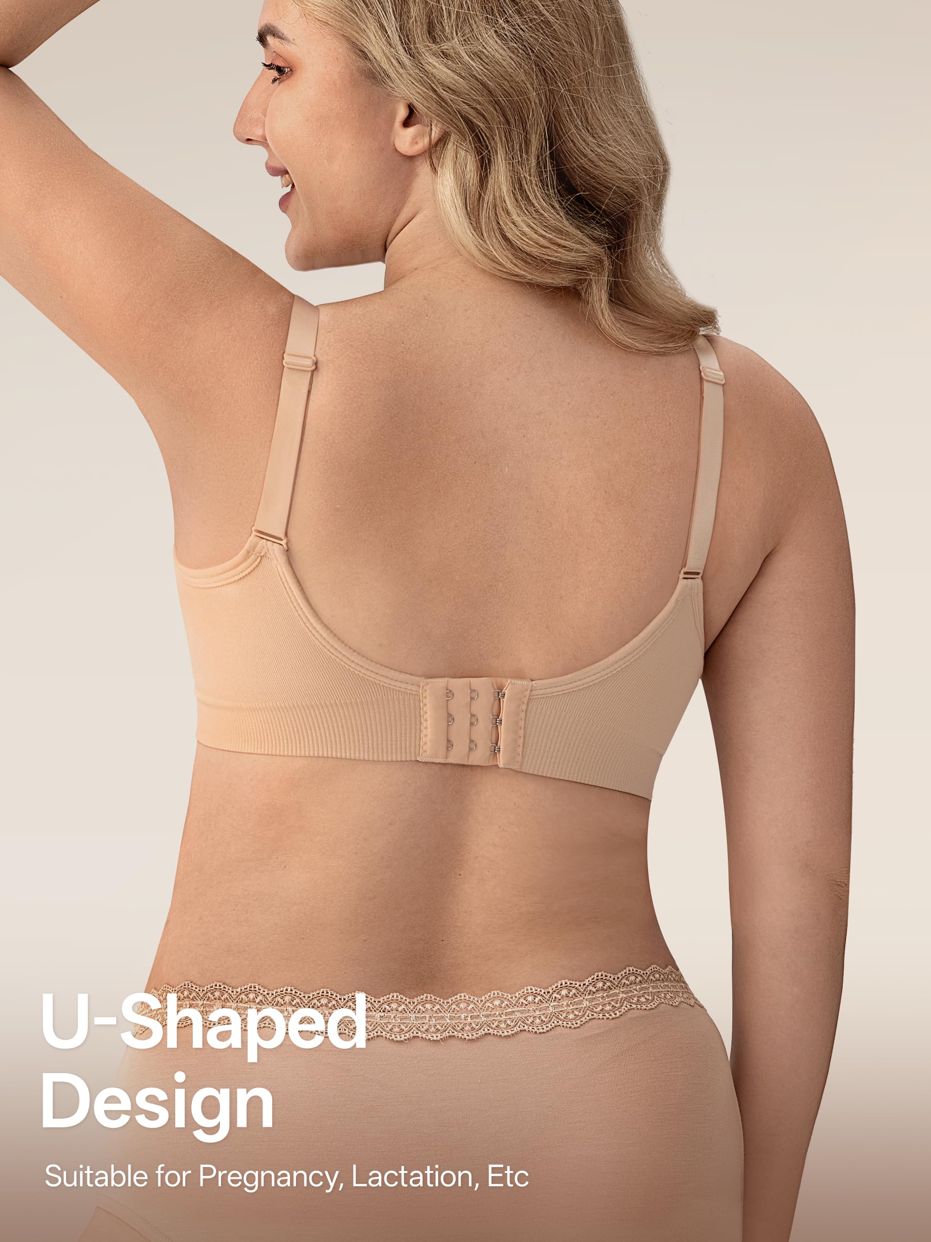 Angelhood BraNursing - Sujetador para Mujer (3 Unidades, con Extensores y Clips)