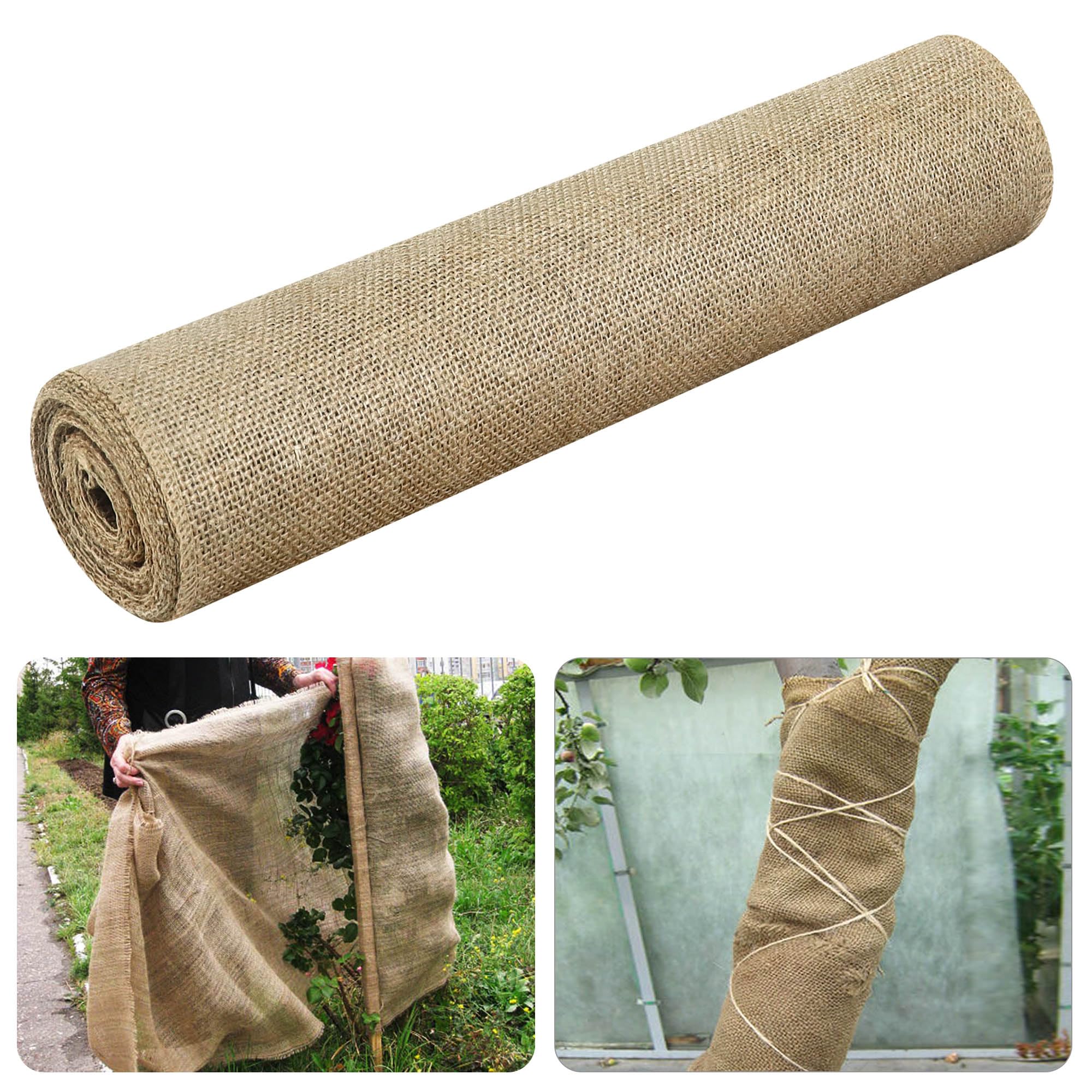 AUDFA 15.7in x 16.4ft Burlap Tree Wrap Rolls, Natural Burlap Tree Protector, Winter Burlap Plants Wrap Bandage-Antifreeze Bandage bark Protector Wrap for Keeping Warm and Moisturizing (Brown)