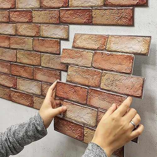 Miniatura 7 de 10 piezas de papel tapiz de ladrillo 3D, autoadhesivo, impermeable, paneles de pared de ladrillo de espuma, adhesivos para armarios, muebles,