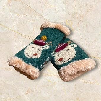 Christmas Gloves Warm Winter Mittens for Holiday Cheer, Festive Knitted Gloves
