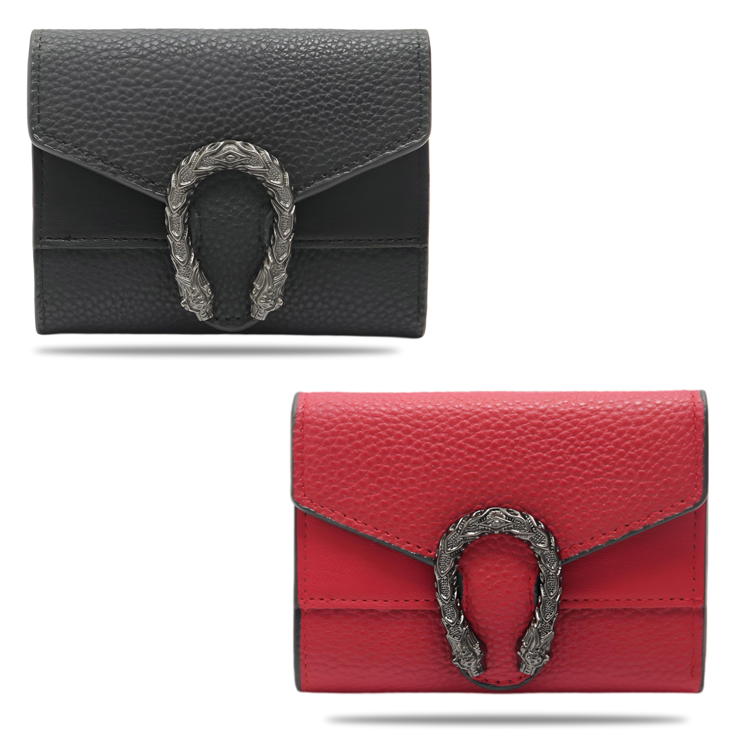 Kraptick Women s Wallet Stylish Compact Purse Clutch with Card & Coin Holder Debit Card Organizer, Travel Wallet & Money Organizer for Women with 8 Card Slots (Black & Red) (Combo of 2)