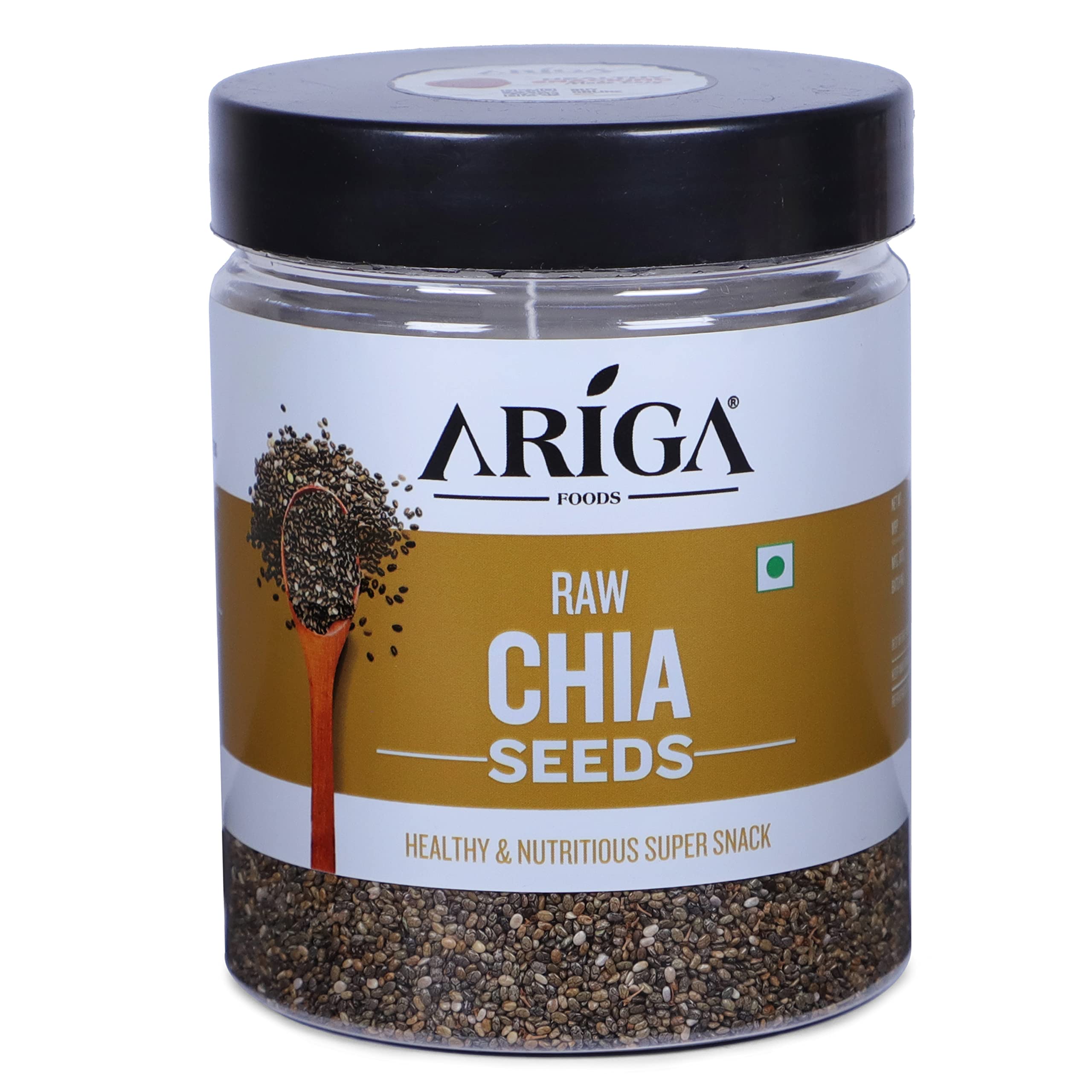 Ariga Foods Raw Organic Chia Seeds For Weight Loss | High In Omega 3 And Calcium Rich 100% Natural Raw Chia seeds | For Healthy Bones Superfood Eating Seeds- Pet Jar 250g (B0B77KCRPT) Amazon Price History, Amazon Price Tracker