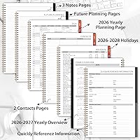 Vista 5 de 2026 Appointment Book/Planner - 2026 Planner Large 9" x 11", Jan 2026 - Dec 2026, Daily Hourly Planner with 30-Minute Interval, Weekly & Monthly