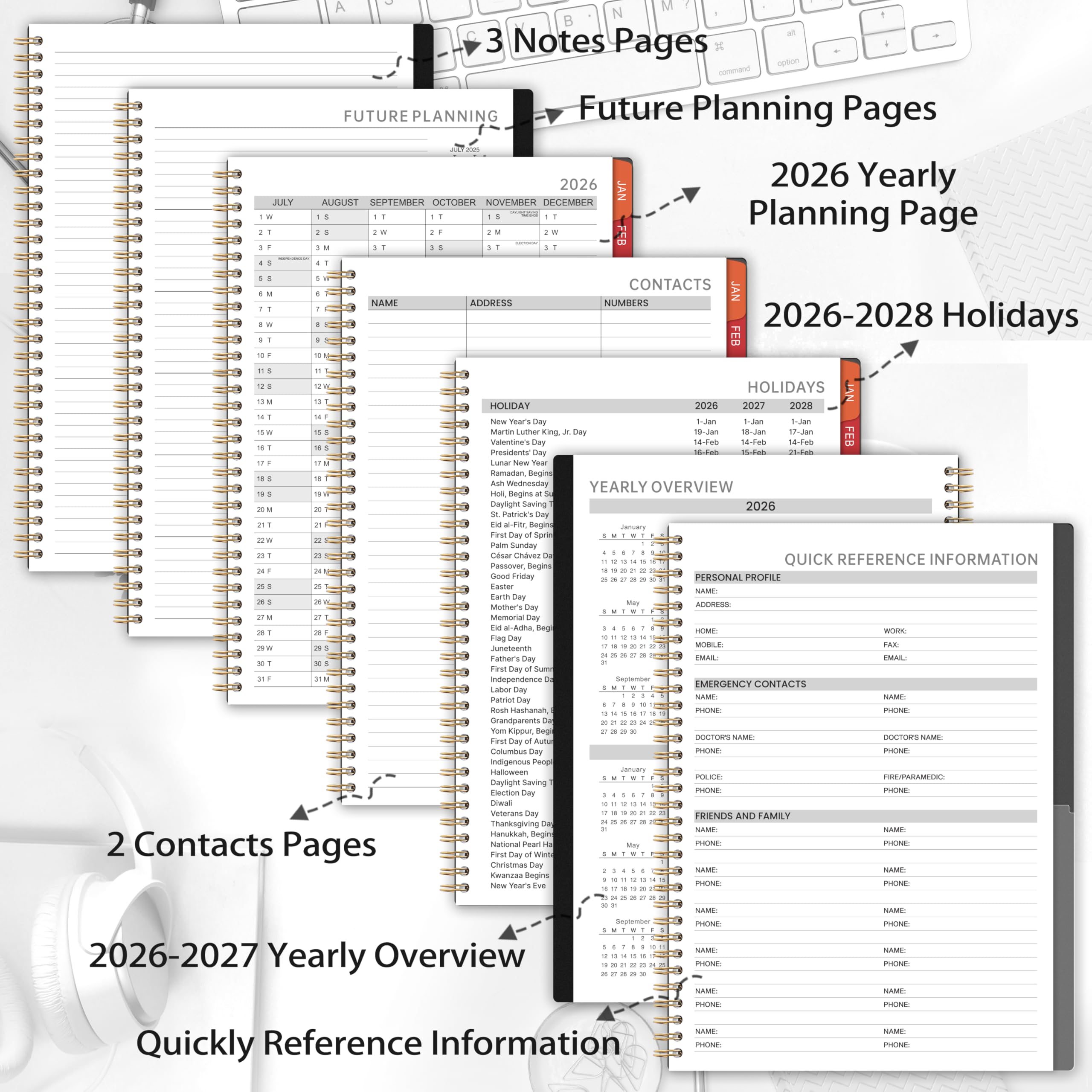 2025-2026 Appointment Planner - Daily Weekly Monthly Schedule Book July 2025 To June 2026