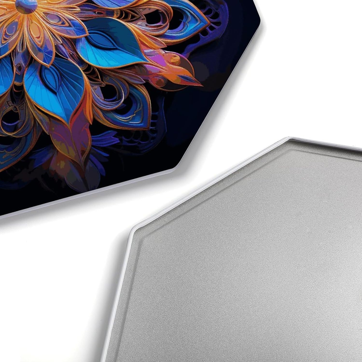 Ctagon Metal Sign for Home, Modern Display Plate for Kitchen, Rectangle Mandala Plates Accent Hanging Wall Decorations 3PCS for Living Room, Bedroom, Hallway, Hotel