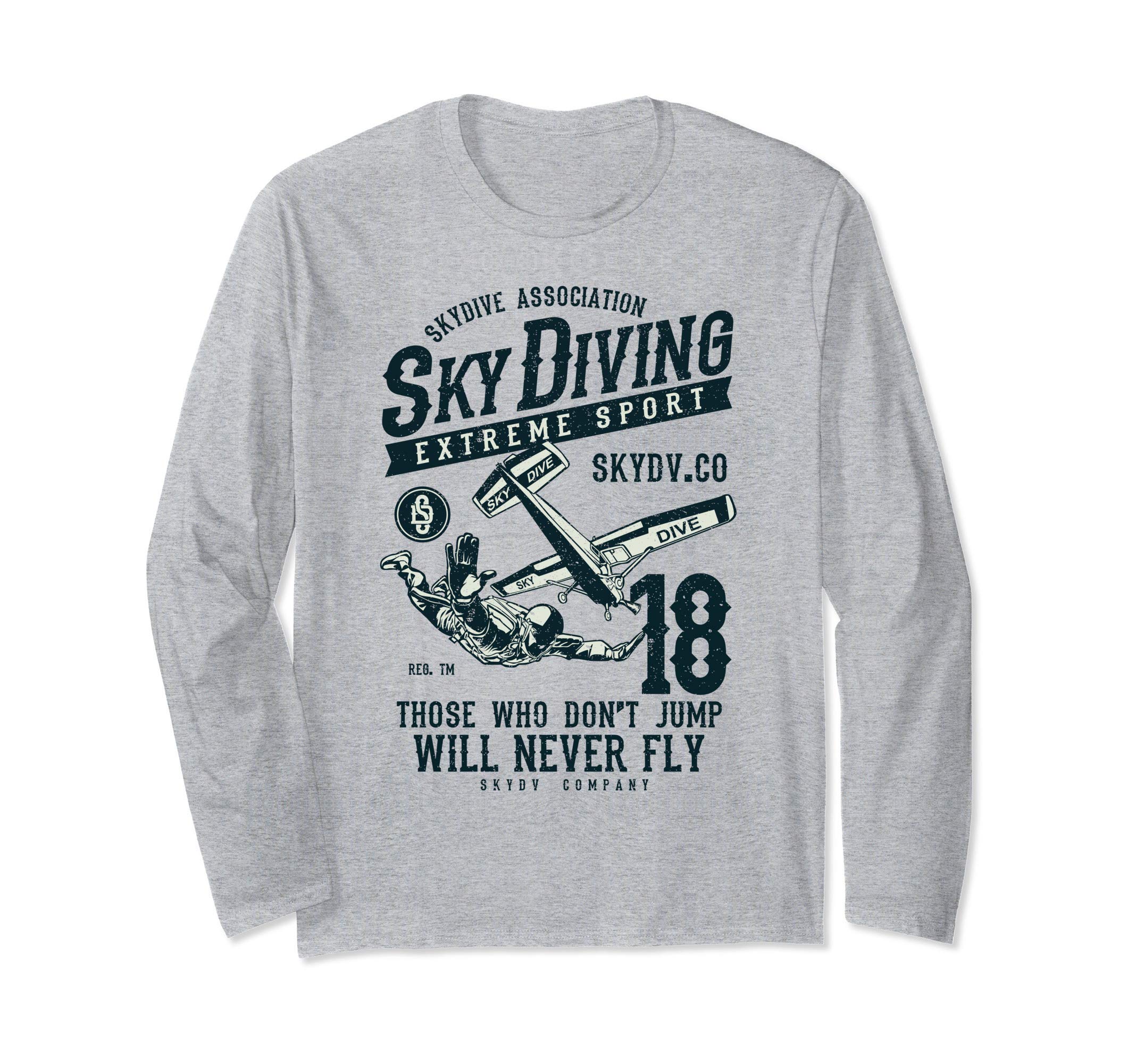 Skydive Accessories Gifts Skydiving ShirtsSkydiving Clothes Parachuting Men Skydive Present Skydiver Long Sleeve T-Shirt