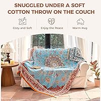 Vista 67 de Cobija para cama de estilo bohemio, 100 % algodón, ultra suave, edredón rústico, cobija de otoño, estampado floral, decoración de granja, cobija