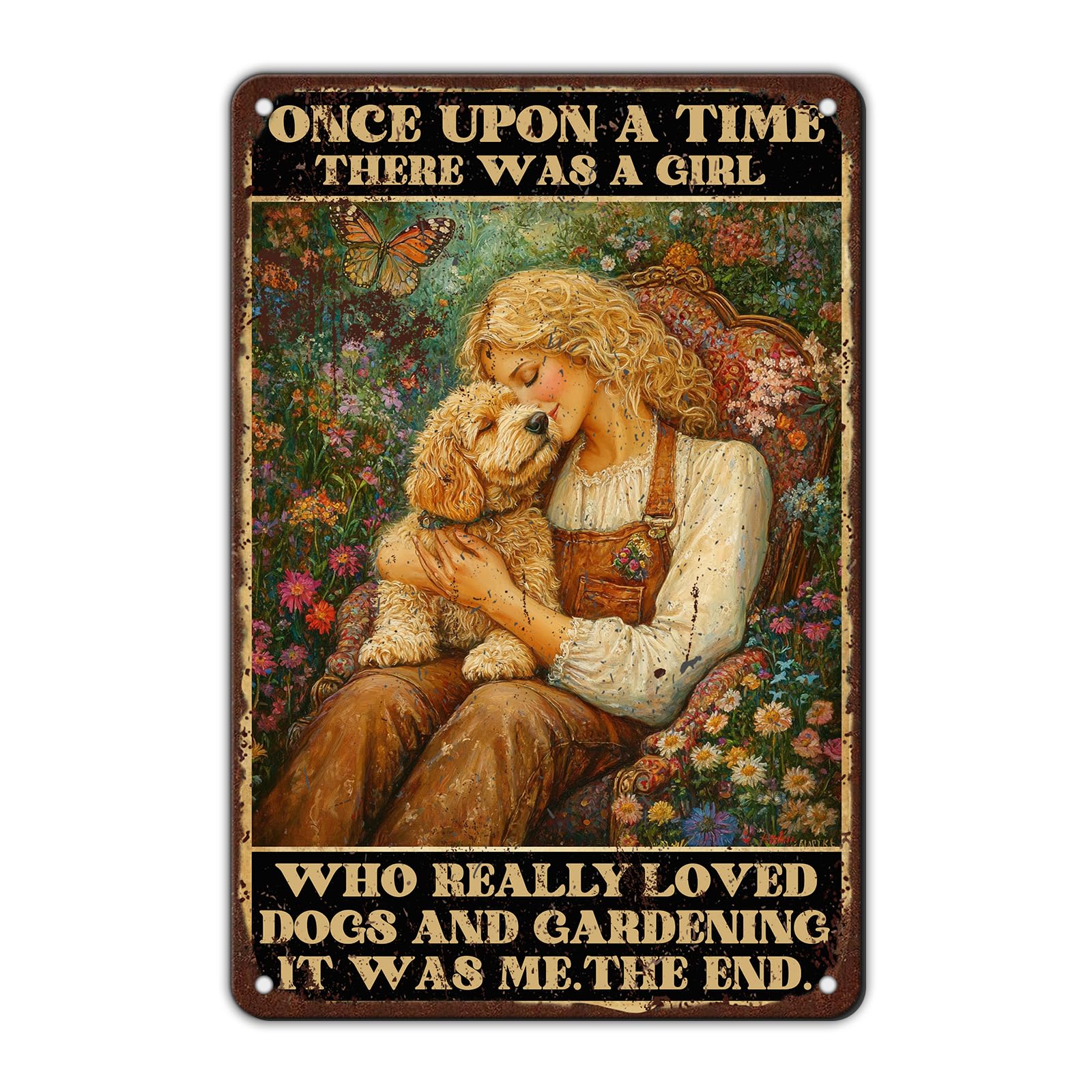 Anceky Funny Metal Tin Signs There was A Girl Who Really Loved Dogs Vintage Metal Sign Retro Wall Decor for Home Bar Pub Cafe Garage Man Cave Garden Yard 8×12 Inch