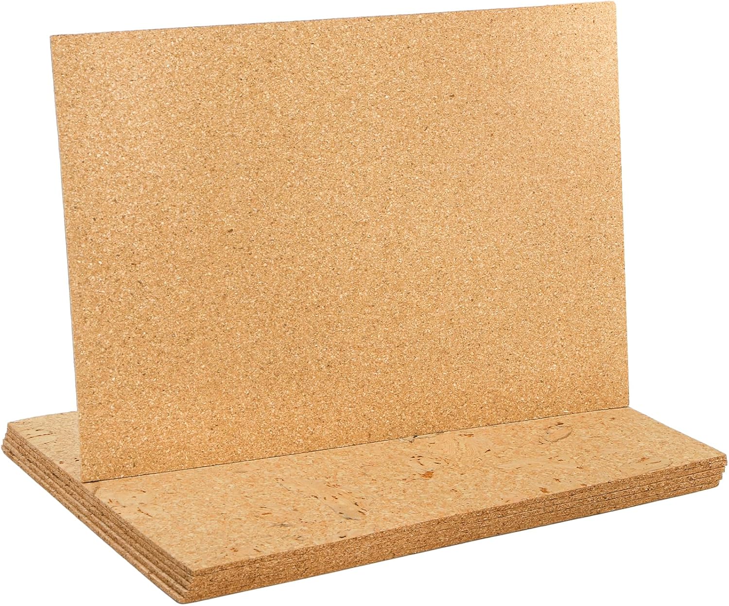 Fasmov 6 Pieces Cork Placemats, 17 x 12 Inch Heat Resistant Dining Table Place Mats, Anti Slip Wood Place Mats Wood Grain Placemats Rustic Mats for Kitchen and Dining Tables, Easy Clean Table Mats
