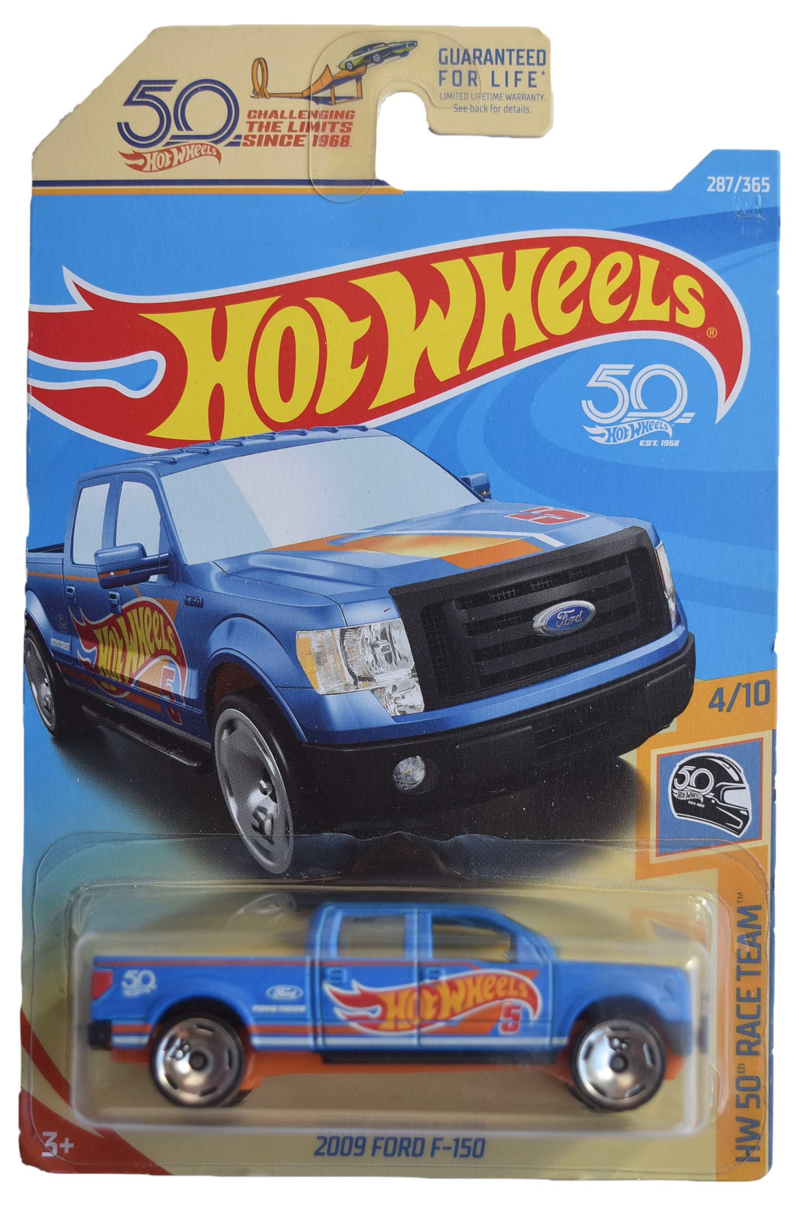 DieCast Hotwheels 2009 Ford F 150, 50th Race Team 4/10 [Blue] 287/365