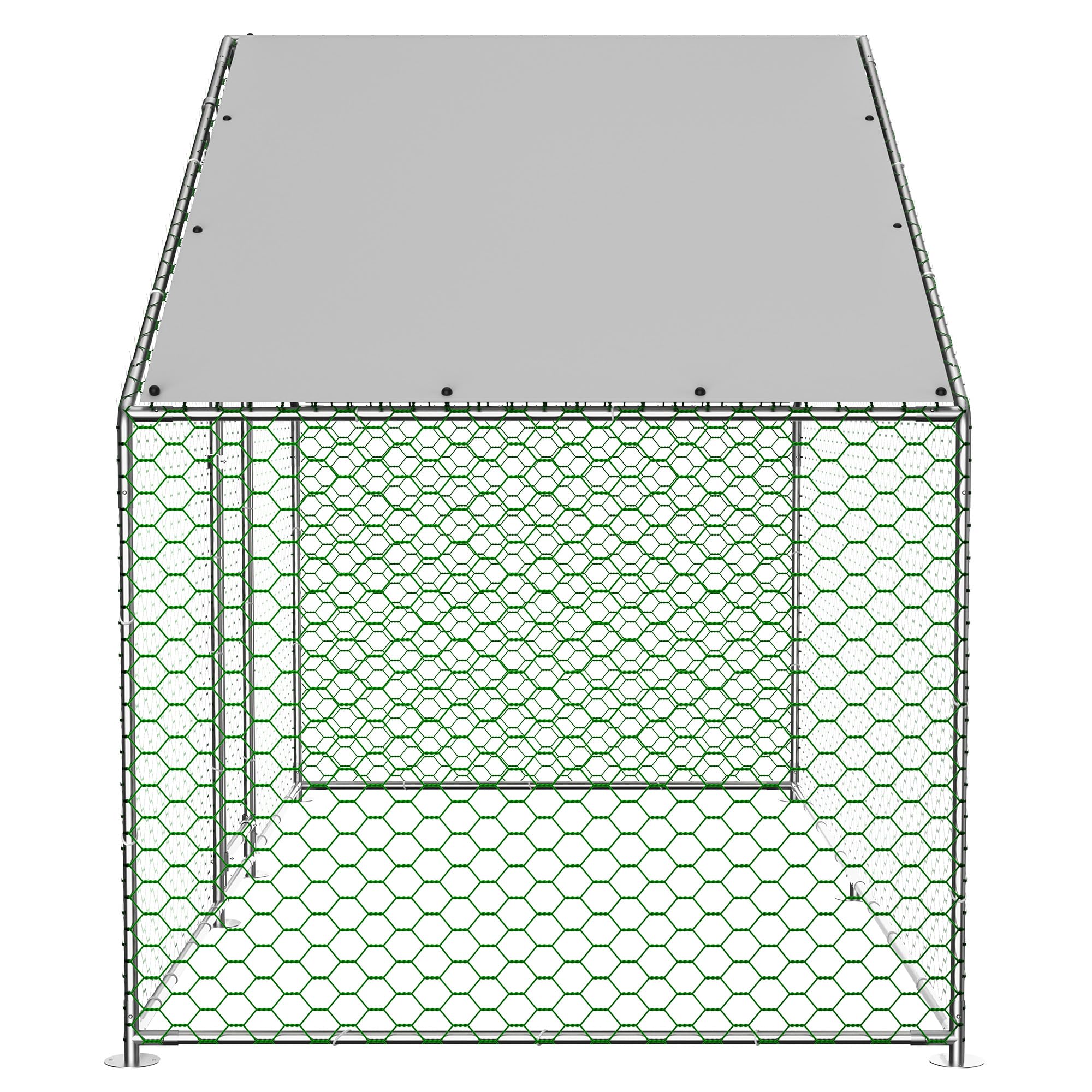Hühnerstall Freilaufgehege 3x1,5x2m Wasserdicht PE-Plane Geneigtes Dach