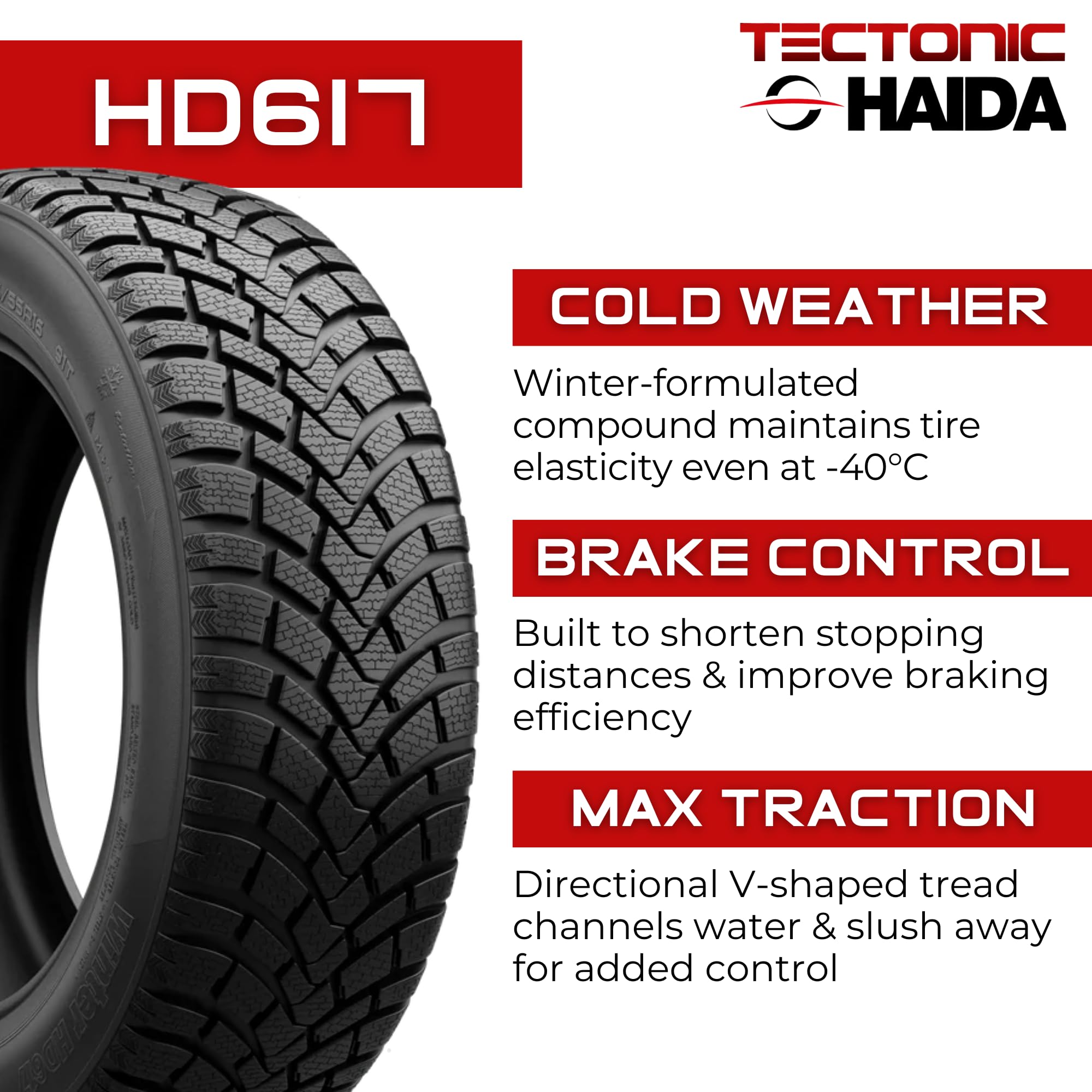 215/45R17 Tectonic Haida HD617 Winter 91V | Studless Winter Tire