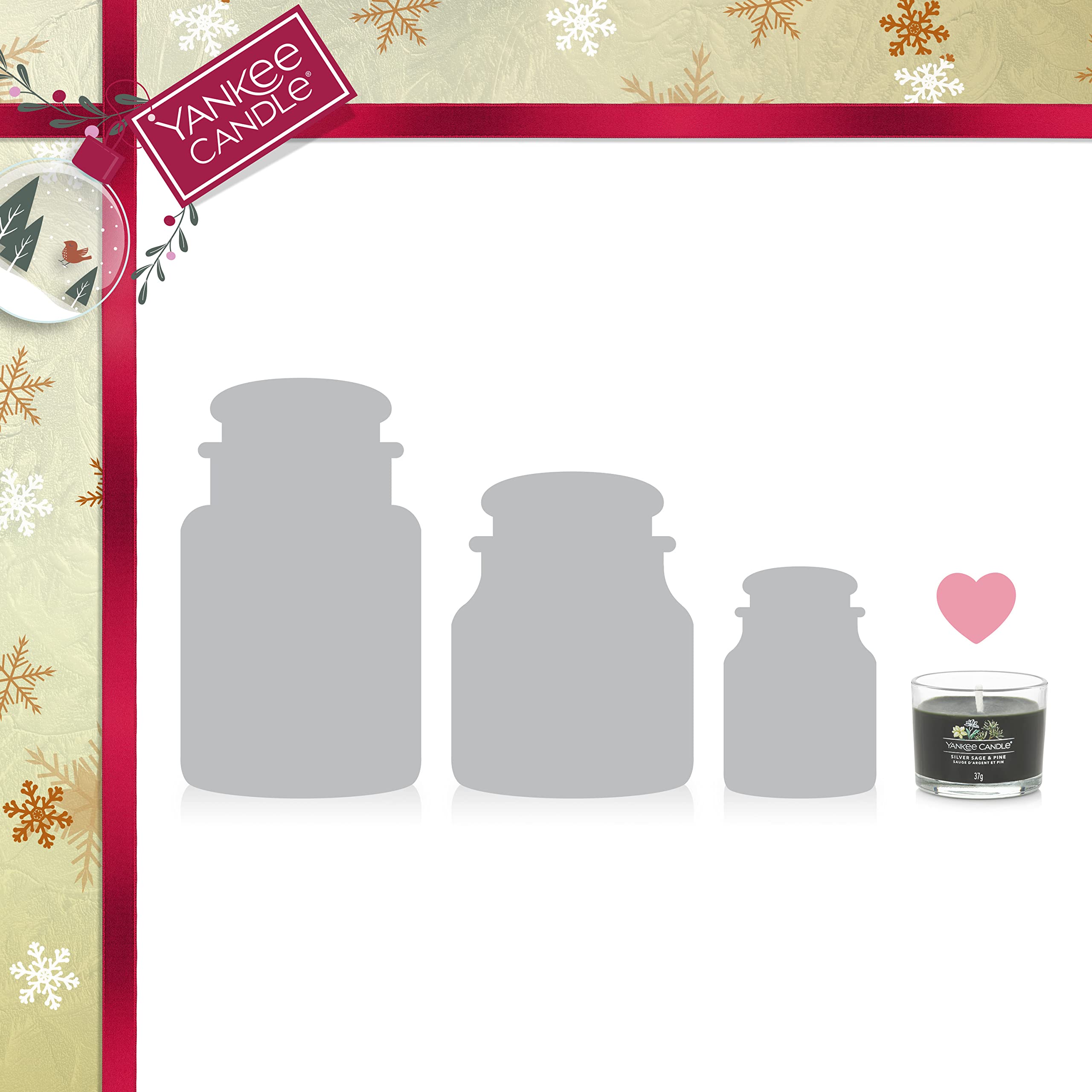 Yankee Candle Geschenk-Set 3 duftgefüllte Votivkerzen & 1 charakteristische kleine Kerze im Tumbler Schneekugel Wonderland Kollektion perfekte Geschenke für Frauen 1716529E