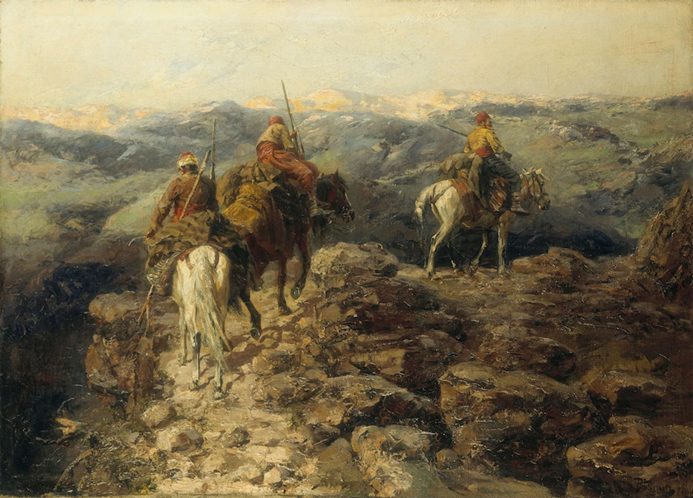 ARTXLXXBN Famous Prints Artwork Pictures Poster Painting Art Smugglers by Jaroslav Fr. Julius Vesin Artwork Landscape Pictures for Home Decor 60x90cm