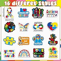 Vista 2 de BeYumi Calcomanías de rollo de conciencia sobre el autismo, 1000 piezas de rompecabezas, calcomanías de cinta en 2 rollos, vinilo impermeable