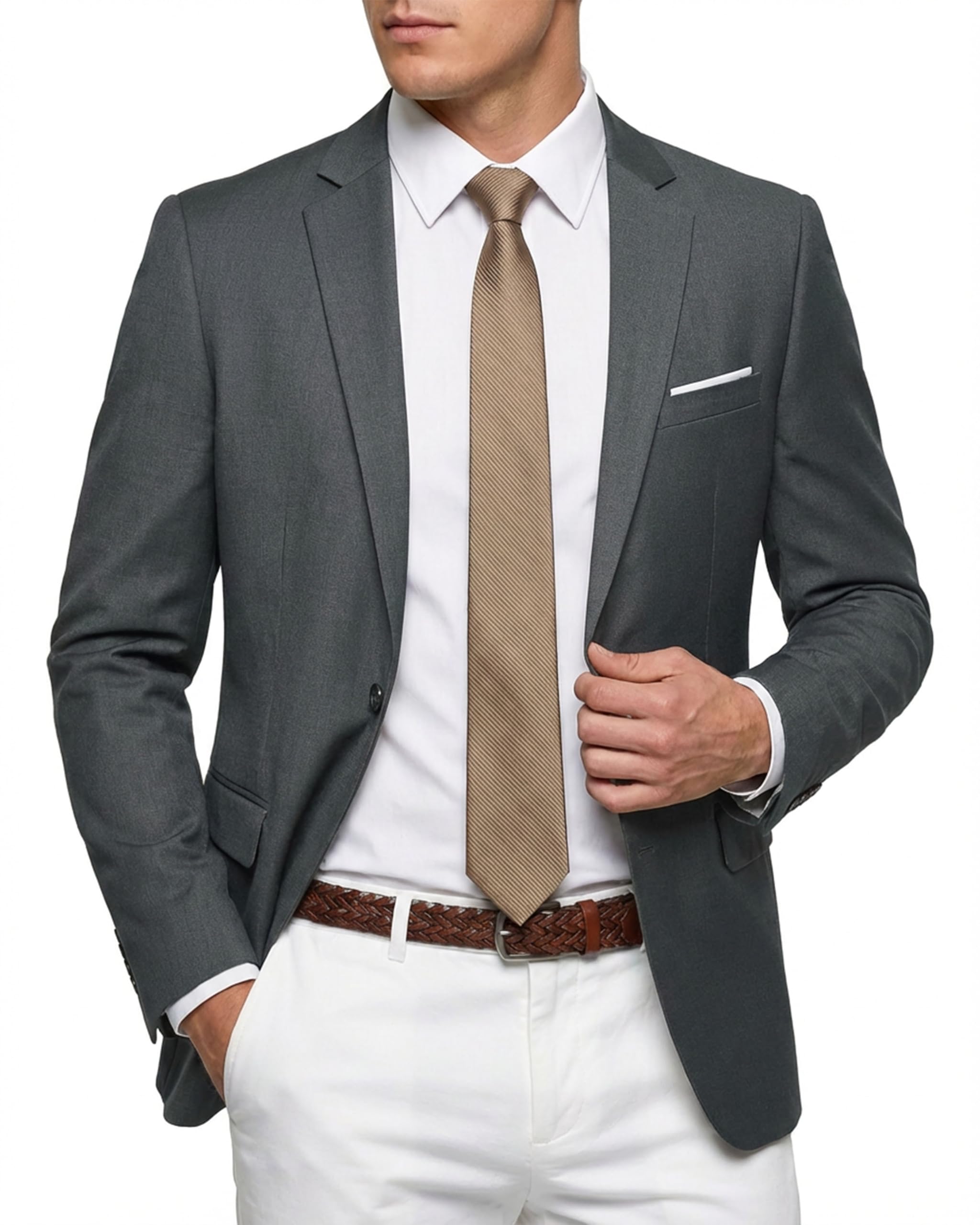 Men's One Button Jacket Blazer, Slim Fit Suit Casual Lightweight Sport Coat