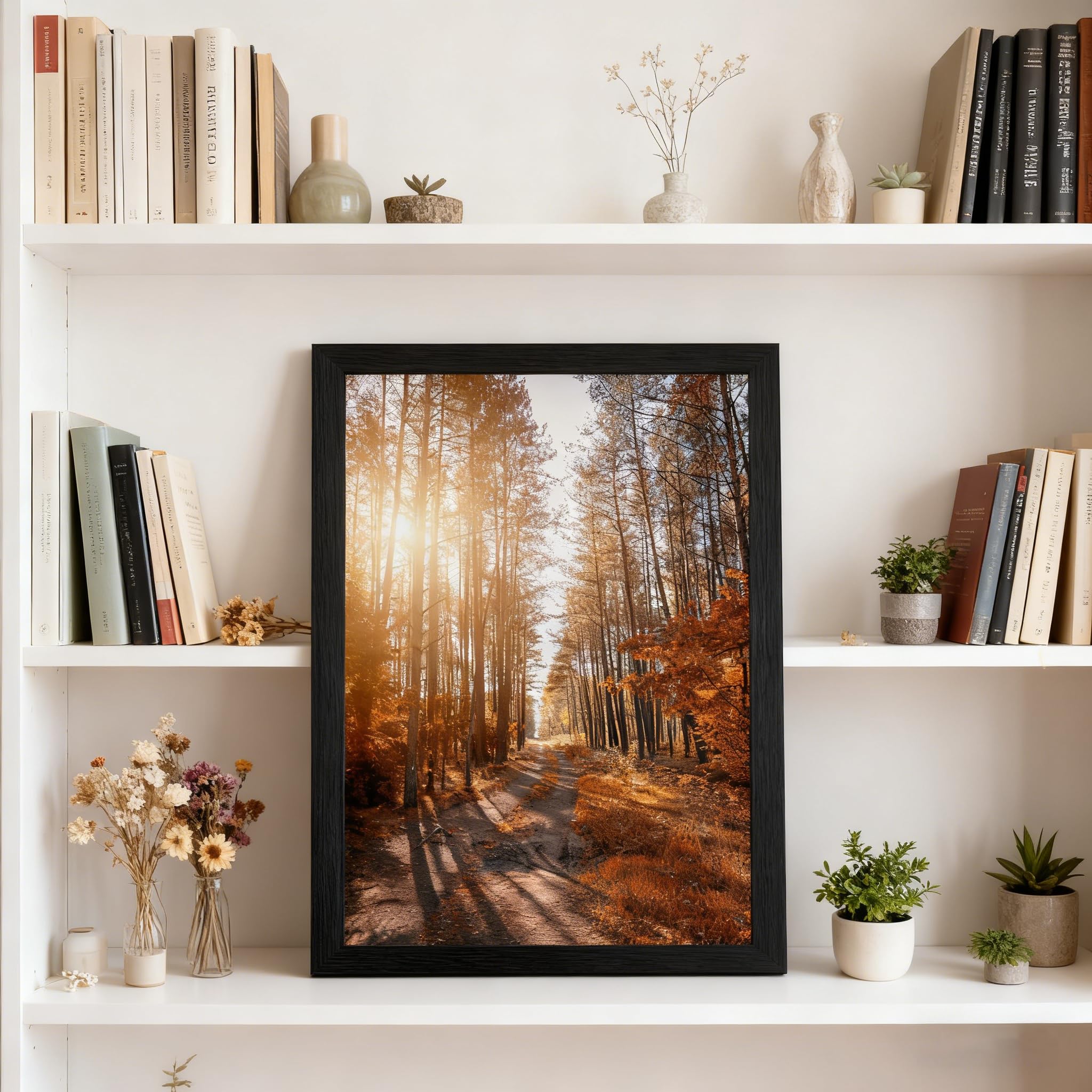 A4 Picture Frame, Wooden Photo Frame, Versatile Black Frame with Safe Perspex Front & Wall Hanging Hooks - For Display, Landscape or Portrait Orientation, Wall-Mount & Desk Stand — view 7